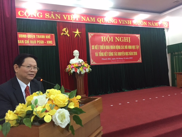 Quận Thanh Khê, thành phố Đà Nẵng tổ chức Hội nghị Sơ kết triển khai nhân rộng các mô hình học tập và tổng kết công tác khuyến học năm 2016.