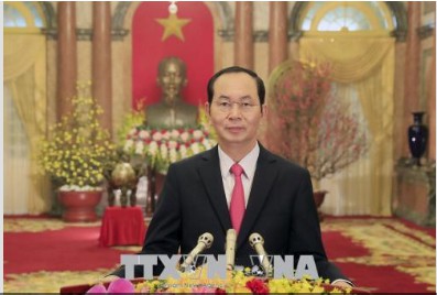 Chủ tịch nước Trần Đại Quang đã gửi lời chúc Tết đến toàn thể đồng bào, đồng chí và chiến sĩ cả nước, đồng bào Việt Nam ở nước ngoài